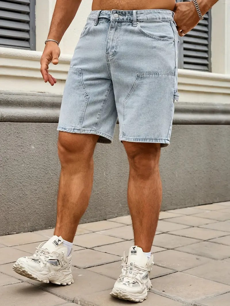 Men's Denim Shorts | Above-Knee Relaxed Fit Cargo Pockets