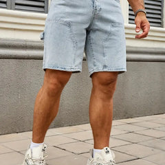 Men's Denim Shorts | Above-Knee Relaxed Fit Cargo Pockets