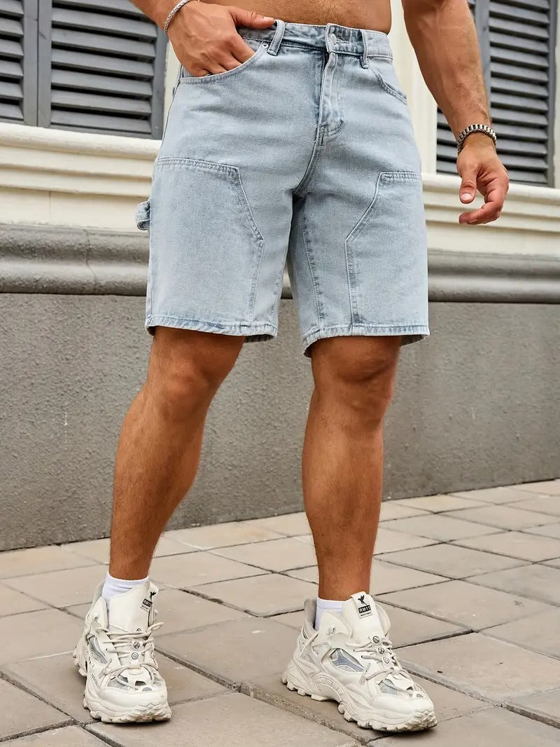 Men's Denim Shorts | Above-Knee Relaxed Fit Cargo Pockets