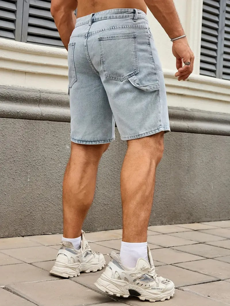 Men's Denim Shorts | Above-Knee Relaxed Fit Cargo Pockets