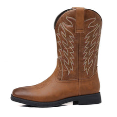 Black Shoes For Men | Pointed Toe Western Embroidered Leather