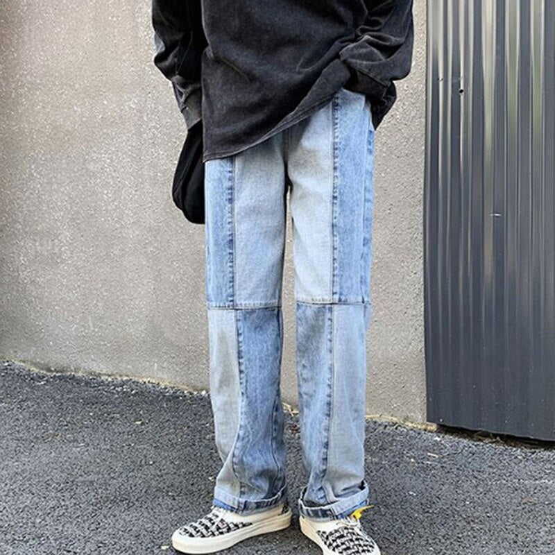 Men's Jeans | Patchwork Wide Leg Baggy Denim