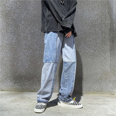 Men's Jeans | Patchwork Wide Leg Baggy Denim