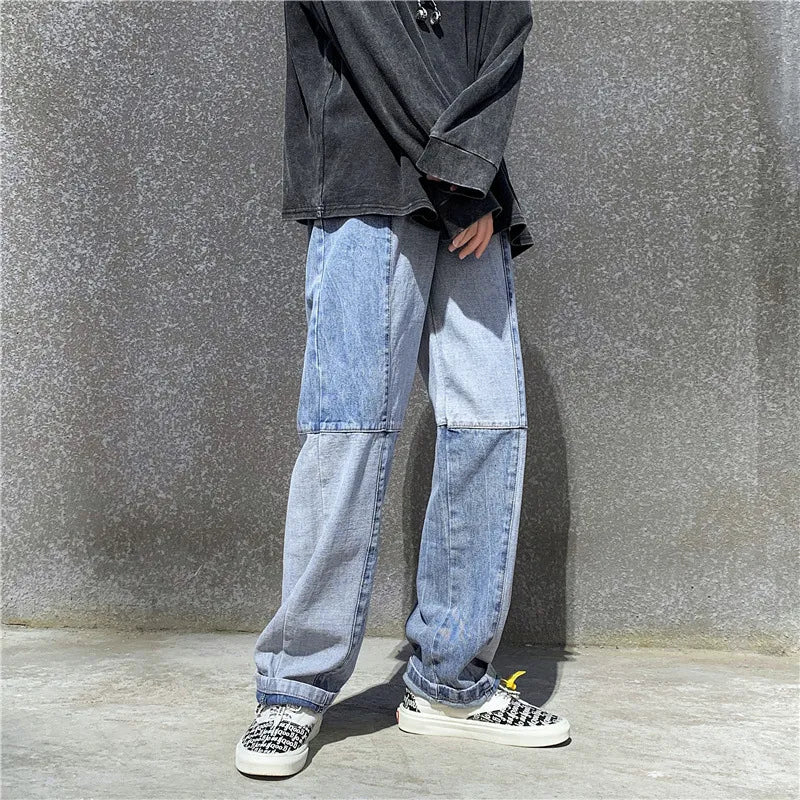 Men's Jeans | Patchwork Wide Leg Baggy Denim