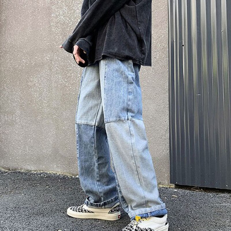 Men's Jeans | Patchwork Wide Leg Baggy Denim