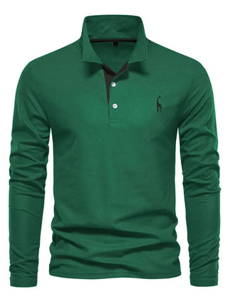 Men's Black Shirt | Polo Long Sleeve Slim Fit