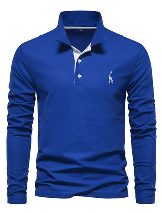 Men's Black Shirt | Polo Long Sleeve Slim Fit