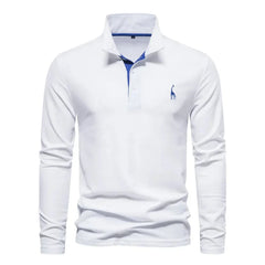 Men's Black Shirt | Polo Long Sleeve Slim Fit