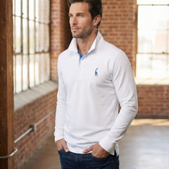 Men's Black Shirt | Polo Long Sleeve Slim Fit