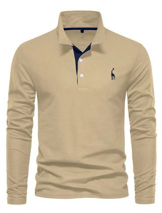 Men's Black Shirt | Polo Long Sleeve Slim Fit