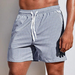 Men's Swim Shorts | Striped Quick-Dry Elastic Waist