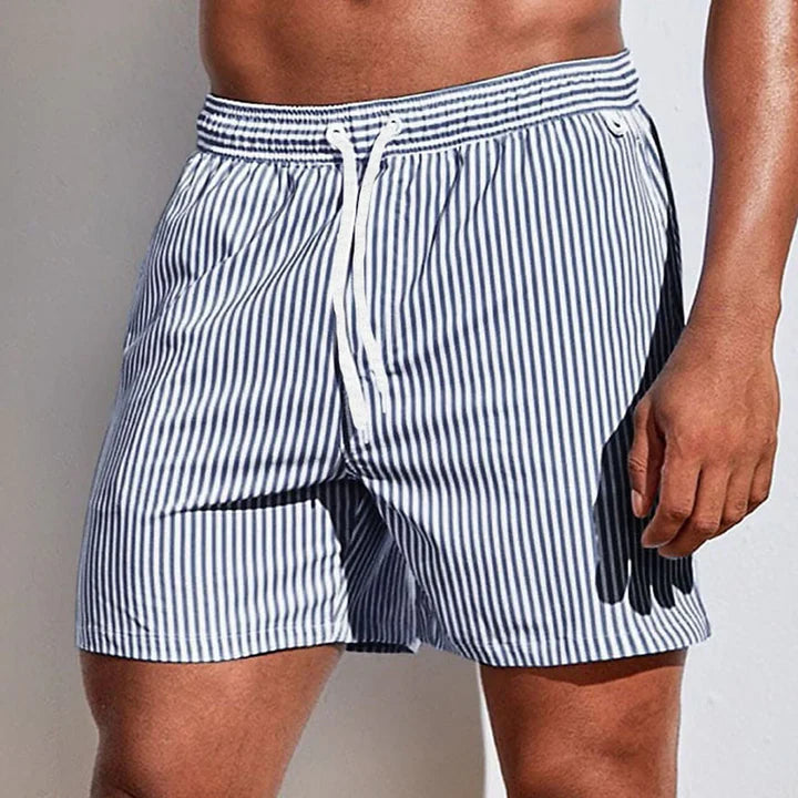 Men's Swim Shorts | Striped Quick-Dry Elastic Waist