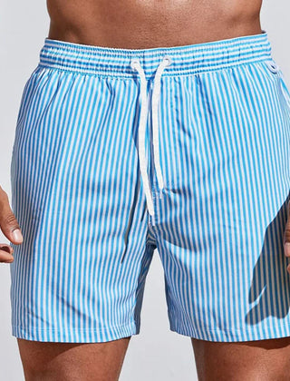 Men's Swim Shorts | Striped Quick-Dry Elastic Waist
