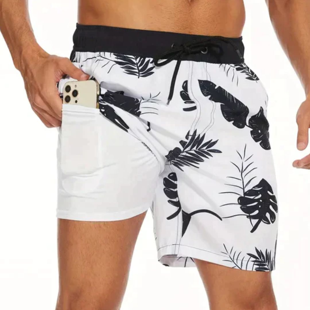 Men's Board Shorts | Flamingo Print Inner Liner Pocket