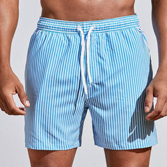 Men's Striped Shorts | Drawstring Waist Relaxed Fit