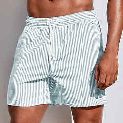 Men's Striped Shorts | Drawstring Waist Relaxed Fit
