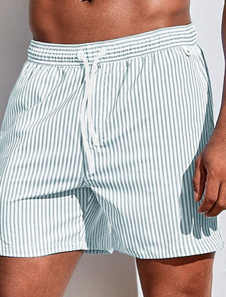 Men's Striped Shorts | Drawstring Waist Relaxed Fit