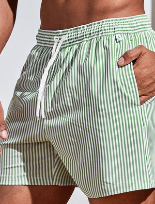 Men's Striped Shorts | Drawstring Waist Relaxed Fit