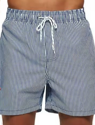 Men's Striped Shorts | Drawstring Waist Relaxed Fit
