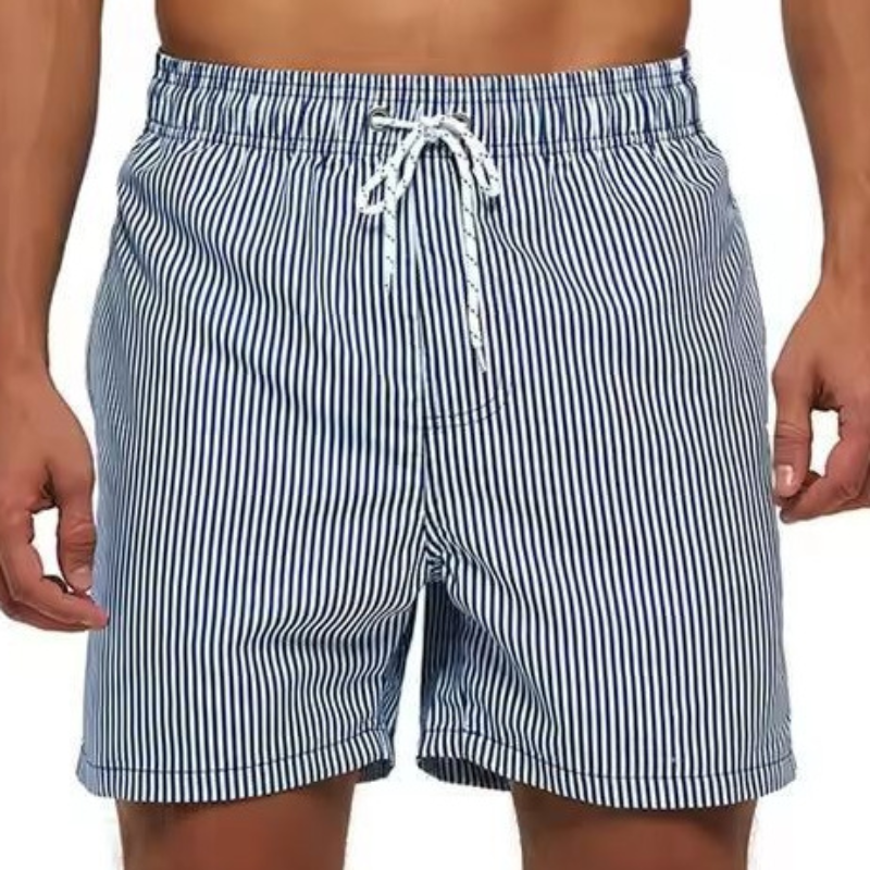 Men's Striped Shorts | Drawstring Waist Relaxed Fit