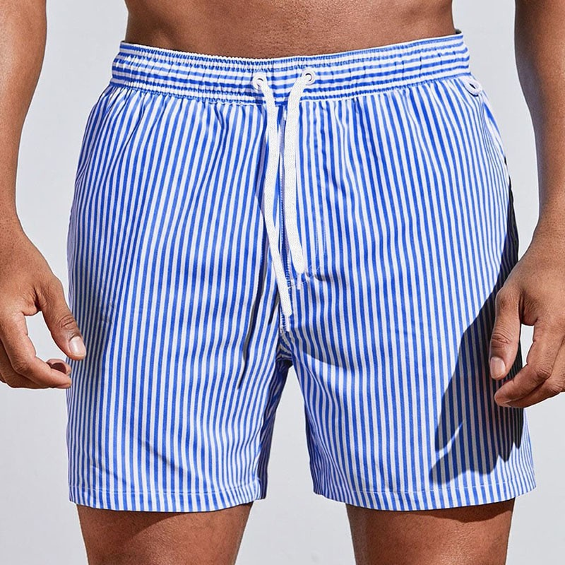 Men's Striped Shorts | Drawstring Waist Relaxed Fit