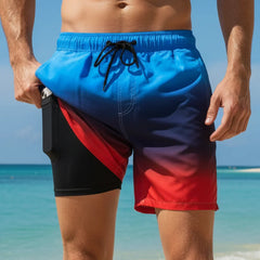 Men's Swim Shorts - Multi-Print Selection and Integrated Compression Liner