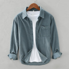 Men's Corduroy Shirt | Relaxed Fit Button Front Chest Pocket
