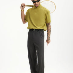 Men's Wide Leg Dress Pants | High Waisted Relaxed Fit Belted