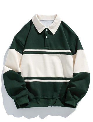 Men's Rugby Shirt | Collared Polo Button Knit Long Sleeve