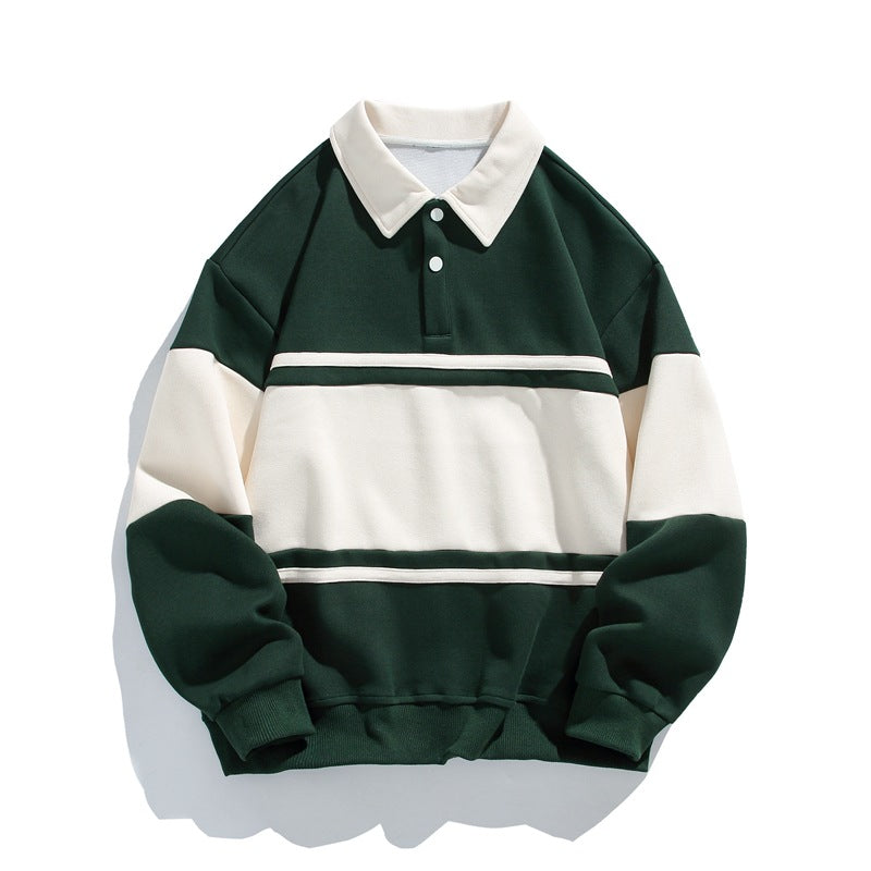 Men's Rugby Shirt | Collared Polo Button Knit Long Sleeve