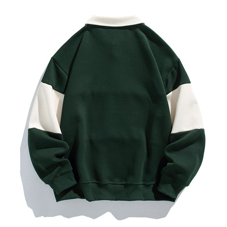 Men's Rugby Shirt | Collared Polo Button Knit Long Sleeve
