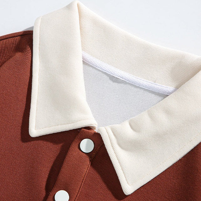 Men's Rugby Shirt | Collared Polo Button Knit Long Sleeve