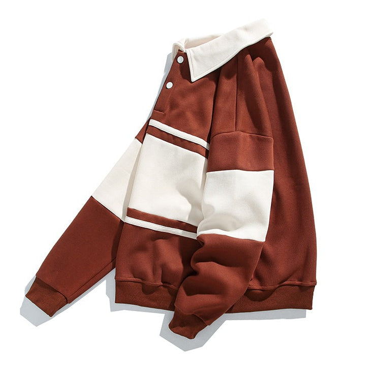 Men's Rugby Shirt | Collared Polo Button Knit Long Sleeve