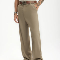 Men's Wide Leg Dress Pants | High Waisted Relaxed Fit Belted