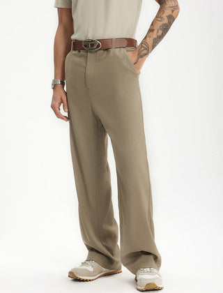 Men's Wide Leg Dress Pants | High Waisted Relaxed Fit Belted