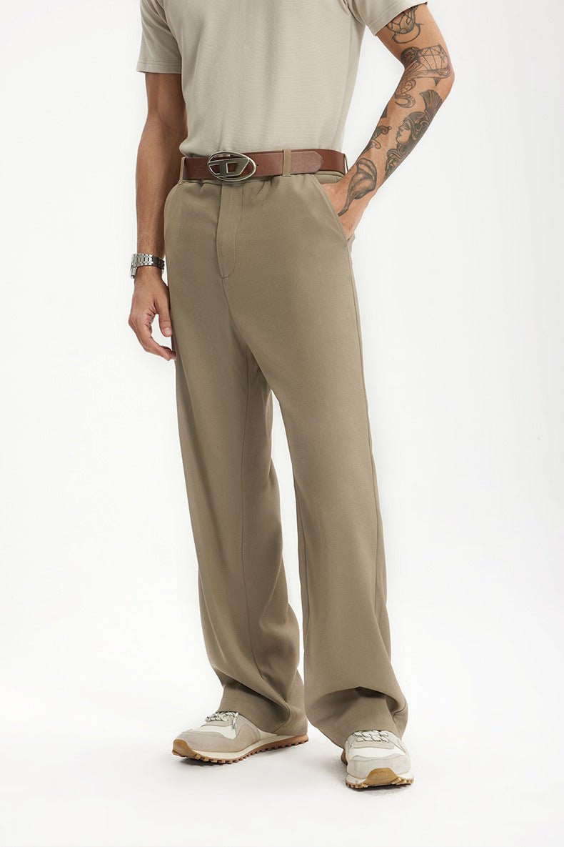 Men's Wide Leg Dress Pants | High Waisted Relaxed Fit Belted