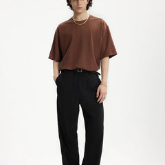 Men's Wide Leg Dress Pants | High Waisted Relaxed Fit Belted
