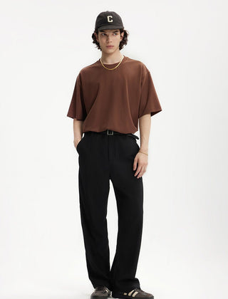 Men's Wide Leg Dress Pants | High Waisted Relaxed Fit Belted