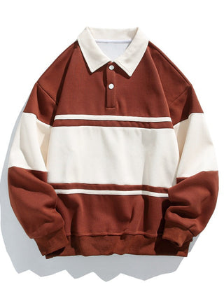 Men's Rugby Shirt | Collared Polo Button Knit Long Sleeve