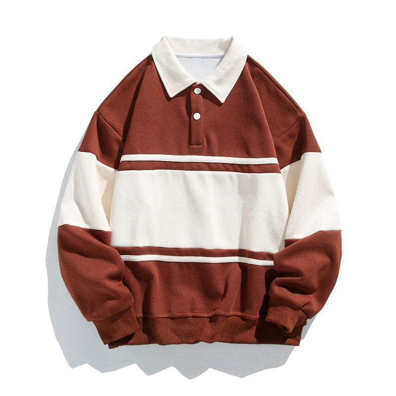 Men's Rugby Shirt | Collared Polo Button Knit Long Sleeve