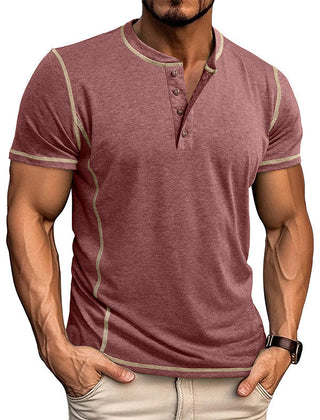 Men's T Shirt | Henley Neckline Button Closure Short Sleeve