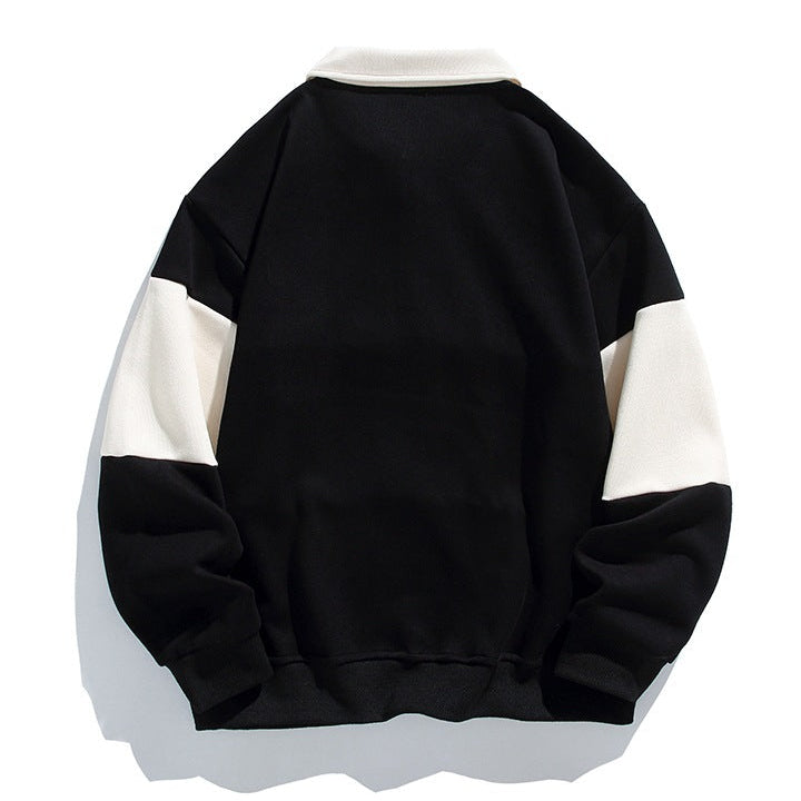 Men's Rugby Shirt | Collared Polo Button Knit Long Sleeve
