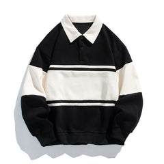 Men's Rugby Shirt | Collared Polo Button Knit Long Sleeve