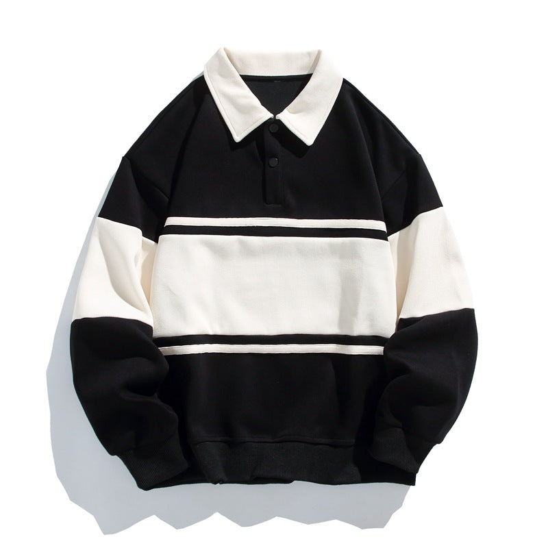 Men's Rugby Shirt | Collared Polo Button Knit Long Sleeve