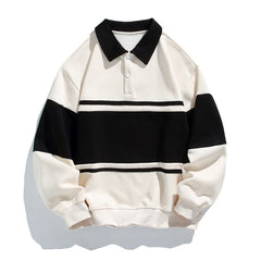 Men's Rugby Shirt | Collared Polo Button Knit Long Sleeve