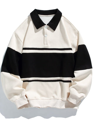Men's Rugby Shirt | Collared Polo Button Knit Long Sleeve