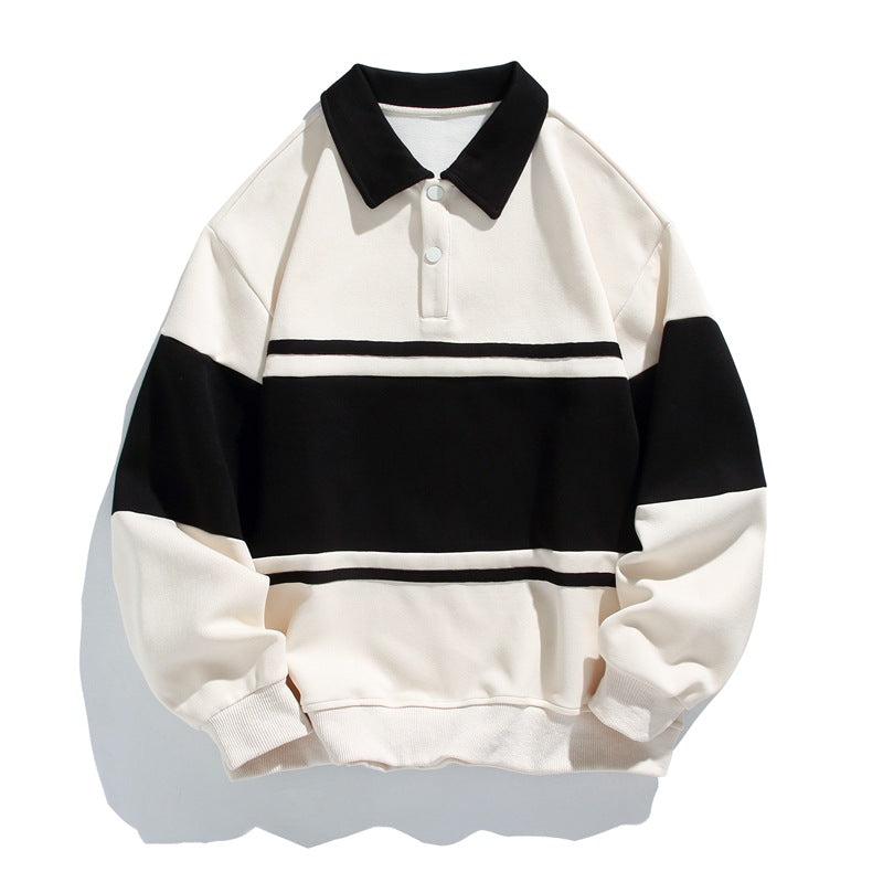 Men's Rugby Shirt | Collared Polo Button Knit Long Sleeve