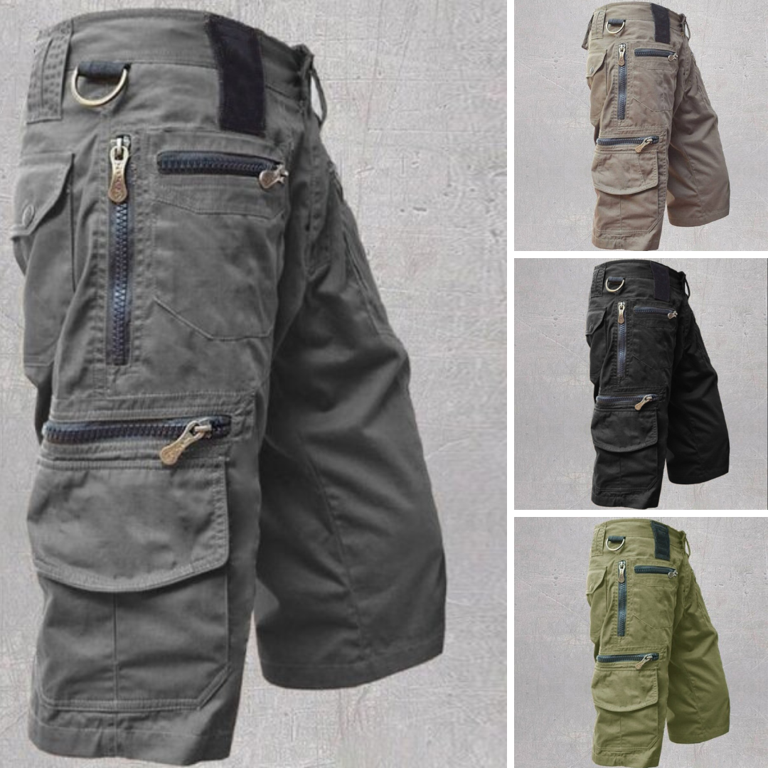 Men's Black Short Cargo Pants | Relaxed Fit Utility Pockets