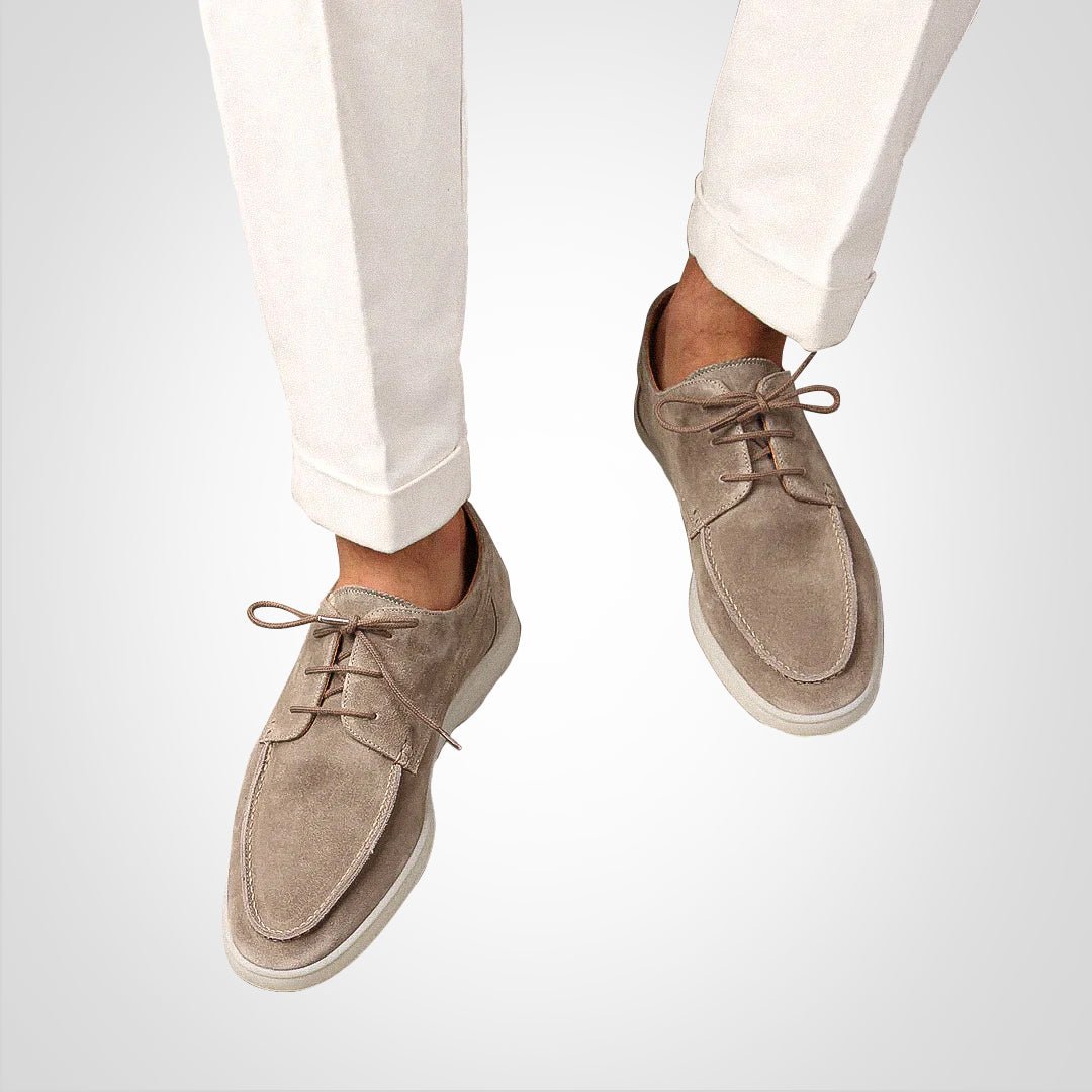 Boat Shoe For Men | Lace-Up Moc Toe Rubber Sole
