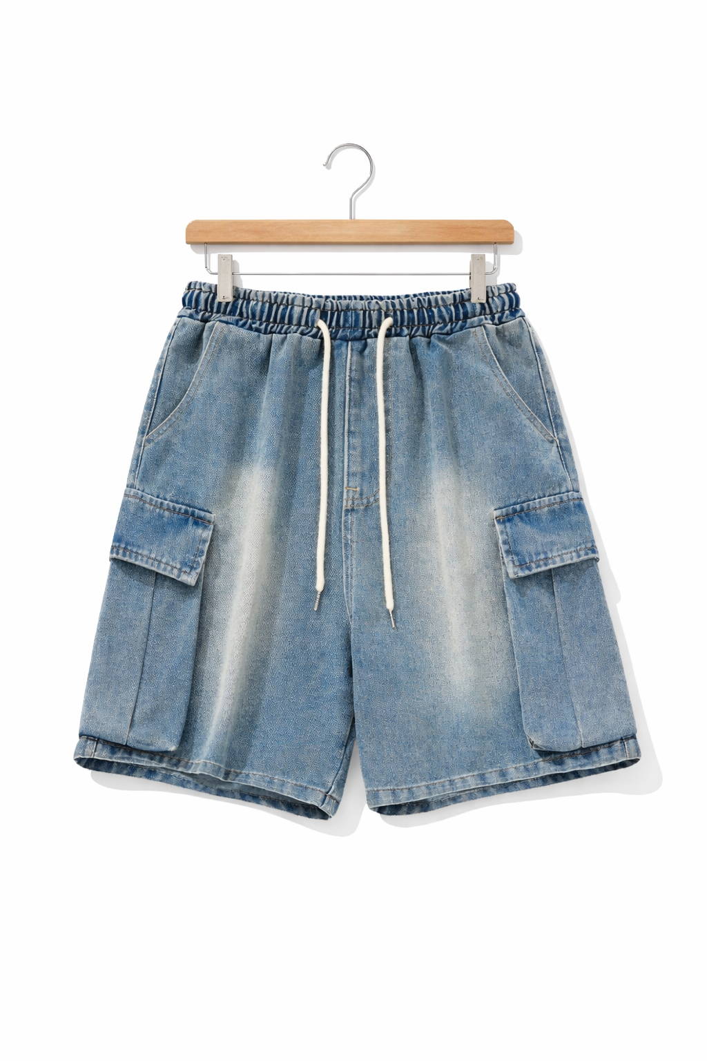 Men's Denim Shorts | Cargo Pockets Relaxed Fit Knee-Length Denim